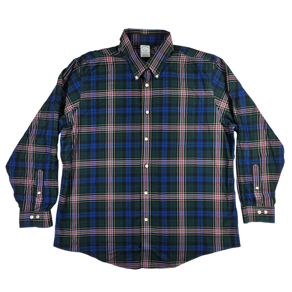 Brooks Brothers Regent XXL Non-Iron Supima Cotton Plaid Button Down Shirt Mens - Picture 1 of 11